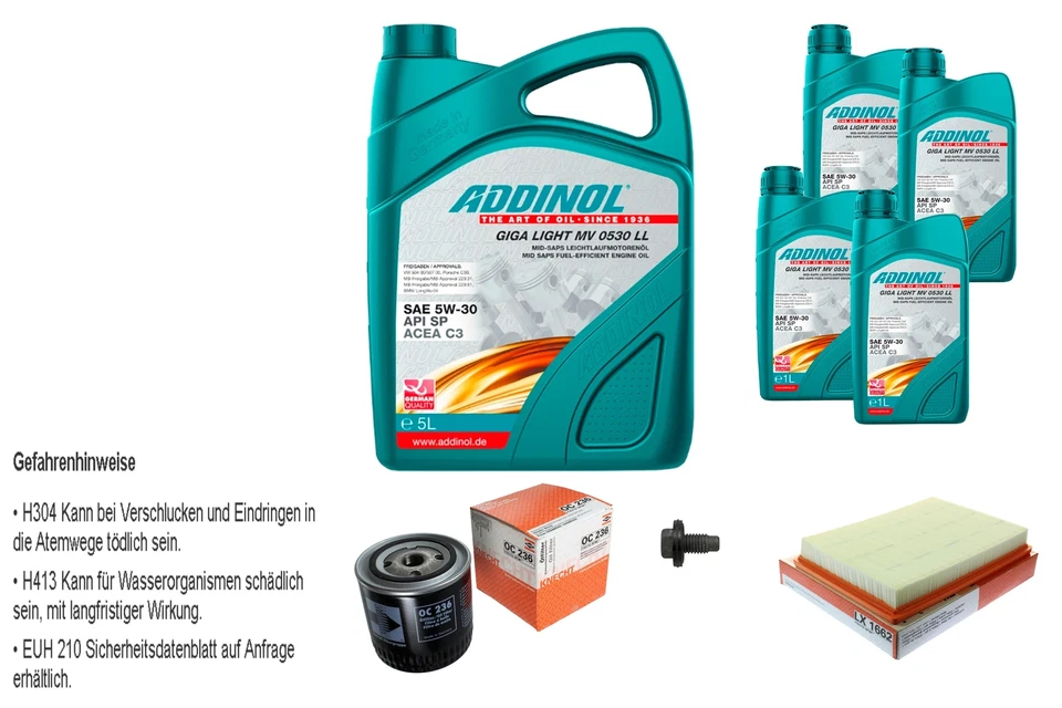 MAHLE Inspección Set 9L ADDINOL GIGA LIGHT MV 5W-30 Para Jeep Commander XK 5.7 - Imagen 1 de 1