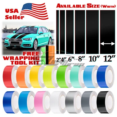 Envoltura de vinilo color brillante rayas carreras para Audi A4 pegatina a rayas 25 ft/50 ft Foto 1 de 4