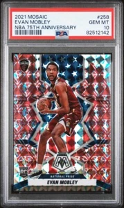 Evan Mobley RC 2021-22 Panini Mosaic 75th Anniversary PSA 10 POP 2 Rookie Cavs - Picture 1 of 2