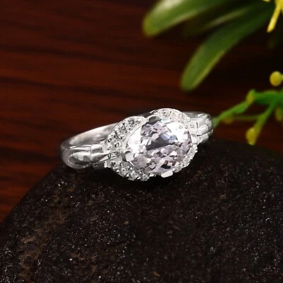 Perfetto Sottile Bianco Zaffiro 925 Argento Sterling Artigianale Anello Regali - Immagine 1 di 4