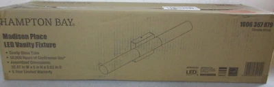 Barra de luz LED cromada para tocador de baño Hampton Bay Madison Place 22,87 pulgadas 1 luz Foto 1 de 4