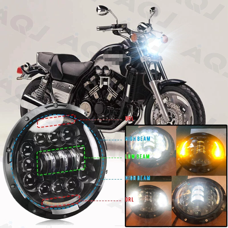 For Suzuki Bandit 400 600 1200 LED Motorcycle 7" Headlight Turn Signals Ring DRL - Image 1 of 4