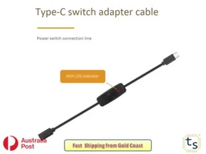 Type-c USB with LED male to female 4A Power supply Cable with ON Off Switch - Picture 1 of 3