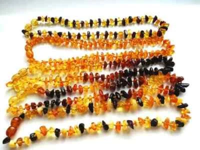 LOT-5 Ambra Baltica  Collane 33cm - Immagine 1 di 4