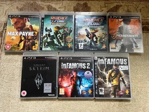 PS3 Game Bundle x 7 Games - inFamous Max Payne Remember Me Ratchet & Clank - Picture 1 of 2