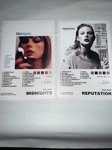 Taylor Swift Albums Midnights And Reputation Canvas Print Posters 12’’ X 8’’ - Picture 1 of 3