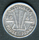 Silver Roughly the Size of a Dime 1942 S Australia 3 Pence World Silver Coin