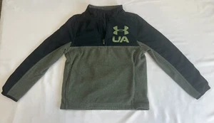 Under Armour 1/4 Zip Logo Pullover Sweatshirt - Youth Extra Small - Black/Green - Picture 1 of 5