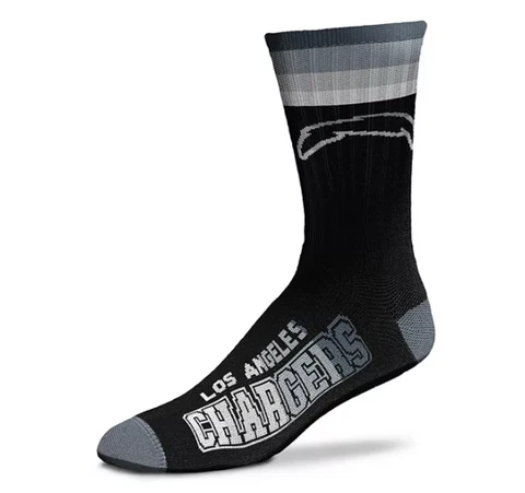 Los Angeles Chargers Football Black & Gray Platinum Deuce Crew Socks Cover