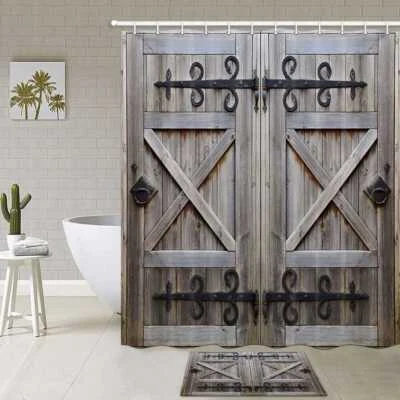 SOCTBOI Fun Medieval French Shower Curtain and Bathroom  Rug Set，Washable - Image 1 of 4