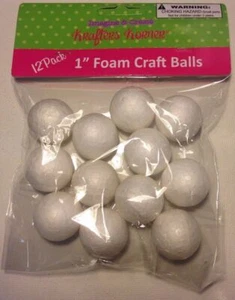 12 Pack 1'' Foam Craft Balls - Picture 1 of 1