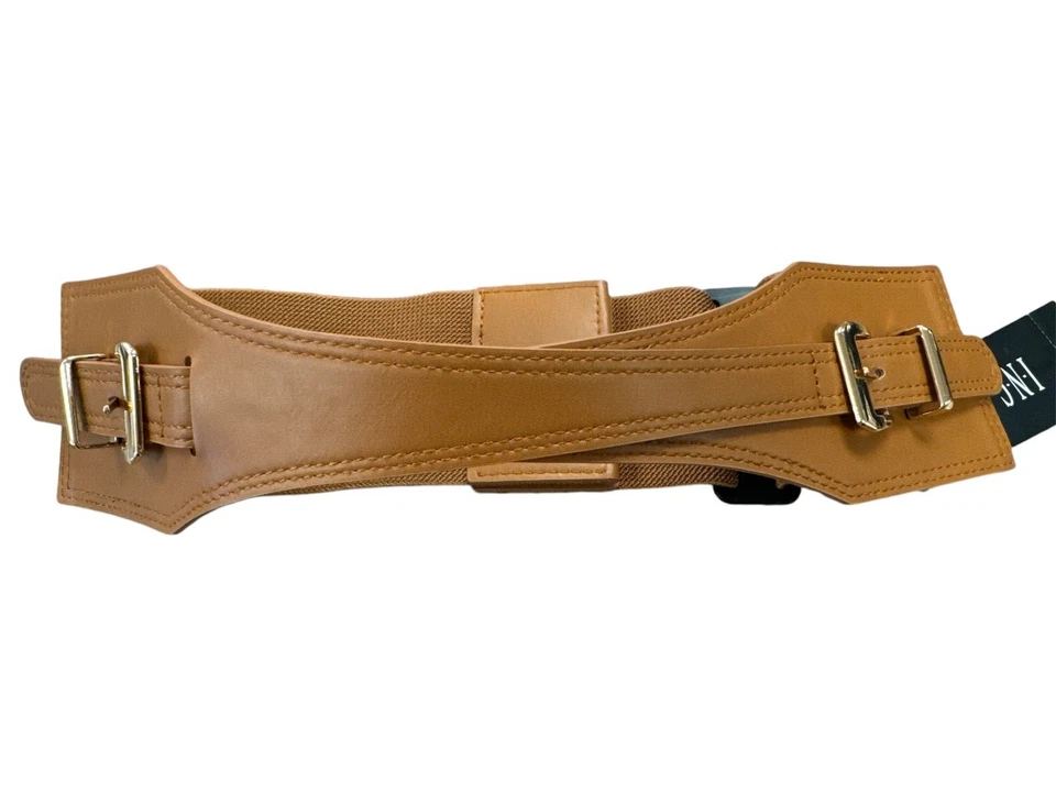 Inc International Concepts Laced Stretch Waist Belt Cognac Gold