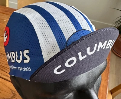 COLUMBUS RETRO COOLMAX® WICKING POLYESTER TEAM CYCLING CAP NEW BIKE RIDE HAT  ** - Image 1 of 4
