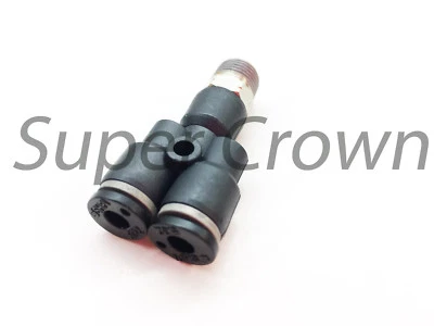 SUPER CROWN Pneumatic Male Y Tee Tube OD 5/32" Push In To Connect Air Fitting One Touch NPT