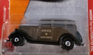 2018 Matchbox #55 '33 Plymouth PC Sedan BROWN METALLIC | BLACK | POLICE | L14 - Picture 1 of 3