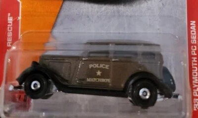 2018 火柴盒 #55 '33 普利茅斯 PC 轿车棕色金属 | 黑色 | 警察 | L14 — 第 1/3 张图片