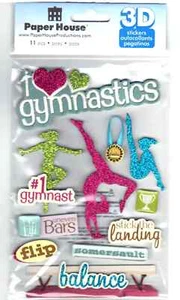 Papierhaus 3D Maß Aufkleber Gymnastik 3D Sticker Neu - Bild 1 von 1
