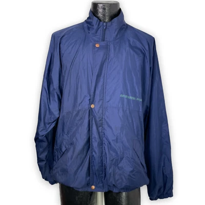 Chaqueta cortavientos vintage Sun Mountain Sports para hombre grande azul golf retro Foto 1 de 4