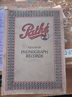 Antique Original Années 1920 Pathé Phonographe Records Liste Re Pathe
