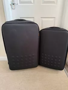 Revelation Large Med Suitcase Luggage Black Case Pull Along Retractable Handle - Picture 1 of 17