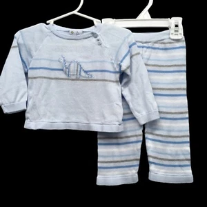 Florence Eiseman Suéter Azul Dino Apliques Conjunto Niños Talla 6 Meses - Imagen 1 de 5