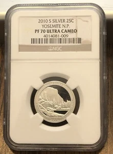 2010 S Silver Yosemite NP Quarter PF 70 ULTRA CAMEO - Picture 1 of 2