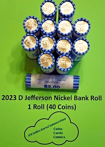 (1 Rolle) 2023-D Jefferson Nickelrolle - BU unzirkulierte Bankrolle - Bild 1 von 3