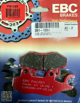 YAMAHA YZ125 YZ250 RM125 RM250 DR250 KX250 KX500 EBC FA135X BRAKE PADS - Image 1 of 4