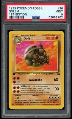1999 Pokemon Fossil Unlimited 1st Edition Golem #36 36/62 PSA 9 Fresh Grade! - Image 1 of 2