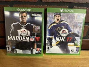 New Madden NFL 18 (Microsoft Xbox One) Sealed + NHL 17 Open Excellent Condition - Picture 1 of 3