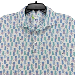 Polo de golf Tailor Byrd XL púrpura azul blanco piña estampado por todas partes para hombre - Imagen 1 de 14
