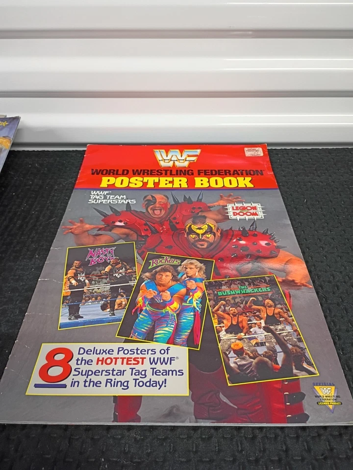 Vintage 1991 WWF Poster Book Nasty Boys Rockers Legion Of Doom Bushwhackers - Image 1 of 2