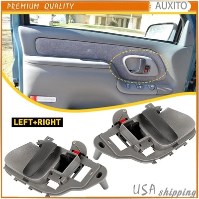 Set of 2 Interior Door Handles For 1995-1999 Chevrolet C1500 Suburban Front Gray Foto 1 de 4