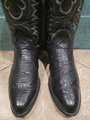 Abilene Boots SHARK Sz 11 EE Black Med Round Toe Cowboy Boots - Image 1 of 4