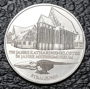 10 DM GEDENKMÜNZE 2001 "750 JAHRE KATHARINENKLOSTER STRALSUND" SILBER 925 - Picture 1 of 2