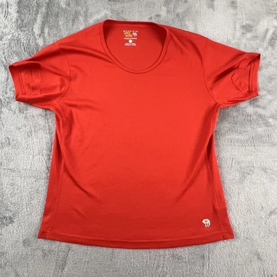 Mountain Hardwear Shirt Womens Medium Red Short Sleeve Performance Base Layer - Image 1 of 4