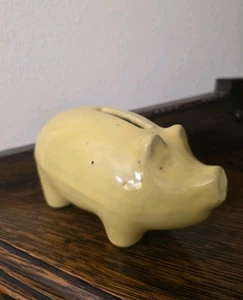 Vintage Bybee Keramik Kentucky Schwein Sparschwein gelb signiert BB - Bild 1 von 4