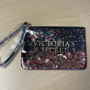 Nuevo BOLSA LÁPIZ COSMÉTICA MAQUILLAJE MUÑECA LENTEJUELAS NEGRAS VICTORIA'S SECRET - Imagen 1 de 4
