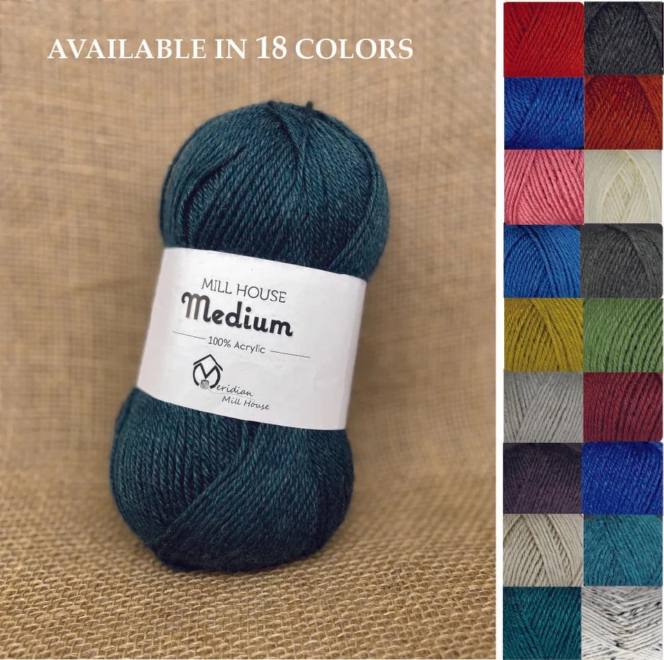 Premium Medium “Heathers” Acrylic Yarn – Worsted Weight (4), US-Made, 18 Colors - Image 1 of 4