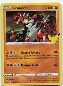 Groudon 017/025 Holo Rare Holo Celebrations NM Pokémon - Picture 1 of 2