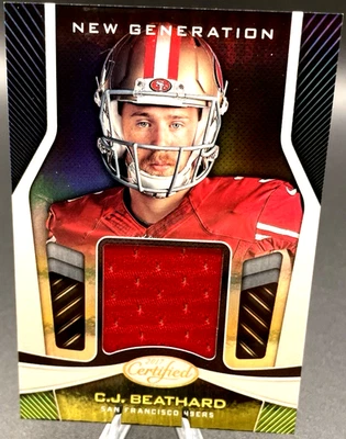 C.J. Beathard 2017 Certified News Generation Jersey Relic 49ers - Image 1 of 4