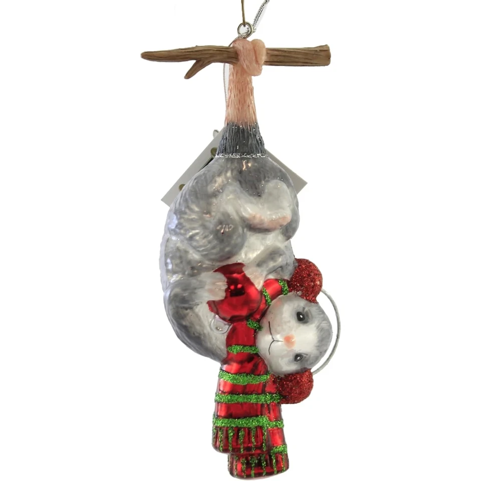 Noble Gems Hanging Christmas Opossum Winter Marsupial Night Ornament NB1581