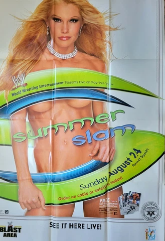 WWE 2003 Summerslam full size 27x40 folded poster features Sable Cover