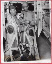 1941 USAAF Loading Parachute Test Dummies on Bomb Rack Randolph Field News Photo