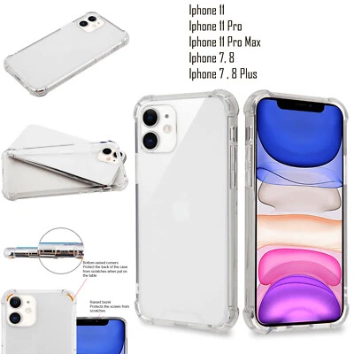 Thick Clear Transparent TPU Case For iPhone 12 Mini, Max Rubber Protection - Image 1 of 4