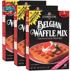 Belgian Waffle Mix - Makes Light and Crisp Waffles, Pancakes, Mu - Picture 1 of 12