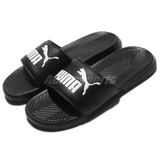 black puma flip flops