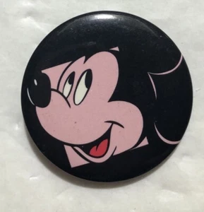 Vintage Disney Mickey Mouse Side View Black Button Pin (D) - Picture 1 of 3