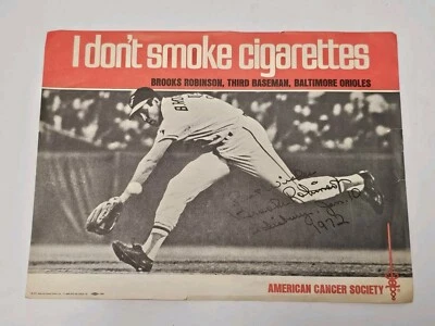 Vintage American Cancer Society Brooks Robinson Autographed Advertisement RARE  - Image 1 of 4