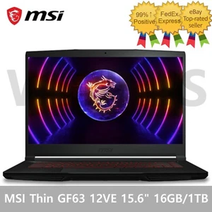 MSI Thin GF63 12VE 15.6" RTX4050 16GB/1TB i7-12650H FreeDOS Gaming Laptop - Picture 1 of 8